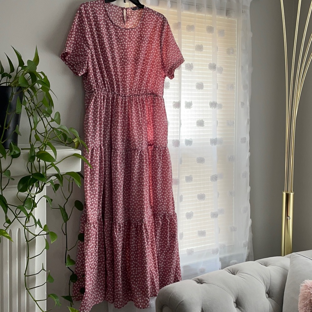 Floral maxi swing dress